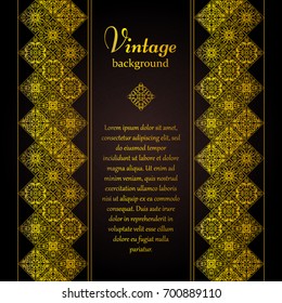 Vintage background, mosaic luxury ornament, ornate cover page, ornamental pattern template for design.