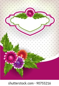 Vintage background with multicolored gradient mesh flowers.