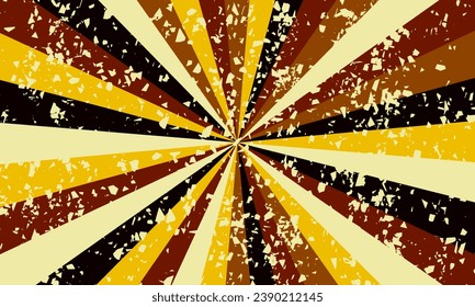 Fondo vintage de rayas multicolor en un círculo con efecto desgastado