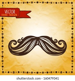 Vintage background with mustache - vector