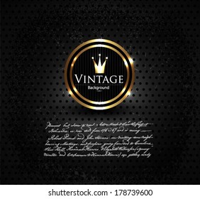 Vintage background, old, black, gold, elegant