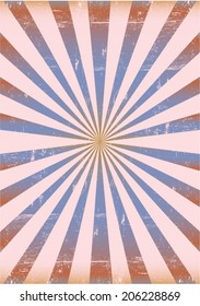 Vintage  background with old paper texture of radial strips