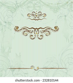 The  vintage background with old wallpaper and frame