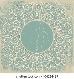 Vintage background, oldfashioned, ripped, grungy paper, ornate, royal, revival frame, old sticker, victorian ornament, floral luxury ornamental pattern template for decoration and design