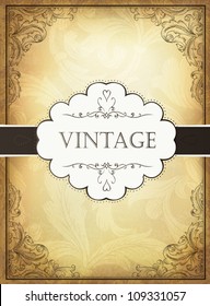 Vintage background with ornamental frame. Vector illustration, EPS10