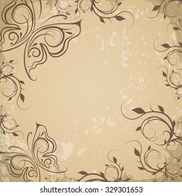Vintage background with ornamental frame. Vector illustration, EPS10