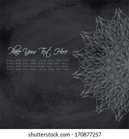 Vintage background with ornaments. Vector background. Chalkboard.