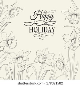 Vintage background, ornate card design for greeting card. Vector illustration.