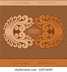 vintage background with pattern and crown
