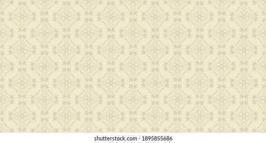 Vintage background pattern. Decorative ornament on a beige background. Seamless wallpaper texture. Vector graphics