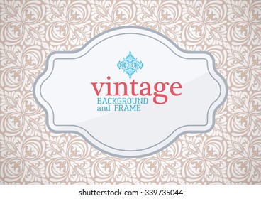 vintage background pattern  and label.