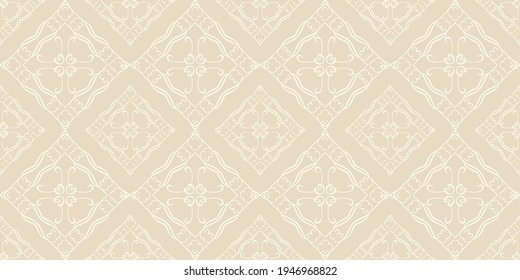 Patrón de fondo vintage con adorno de estilo retro sobre fondo beige. Textura de fondo de escritorio para tu diseño. Gráficos vectoriales