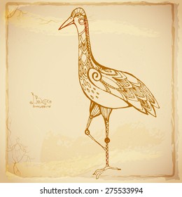 Vintage background of patterned batik animal