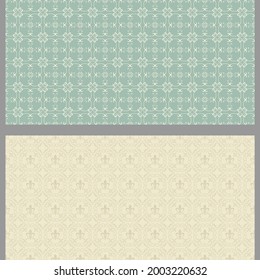 Vintage background patterns with floral elements. Set. Wallpaper. Seamless pattern, texture. Vector illustration