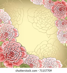vintage background with peony