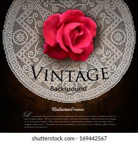 Vintage background with pink rose