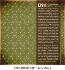 Vintage background with rabbits. Place for your text