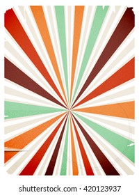 Vintage background with rays. Retro circus background with grunge and stains. Element circus poster. Vector blank header for flyers, announcements, advertisements, posters. Stock vector