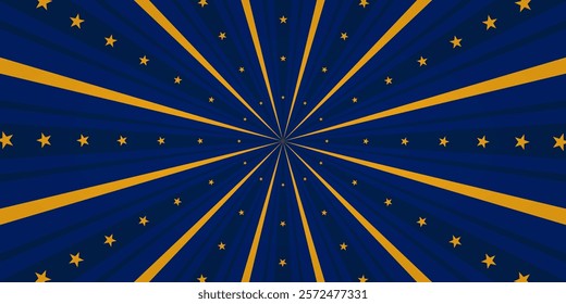 Vintage background with rays and stars. Circus pattern, pop art template, boom, comic. Vector illustration