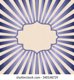 Vintage background rays of the sun. Vintage, grunge style. Label design a poster for text vector violet