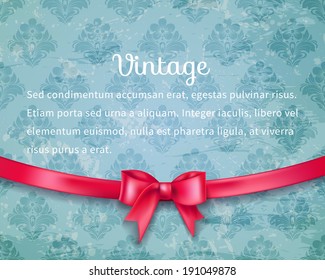 Vintage background with red bow