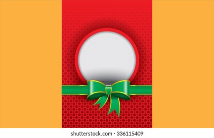 Vintage background, red greeting card, invitation with nice textures, beautiful, luxury postcard, with green ribbon banner