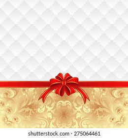 vintage background with red ribbon