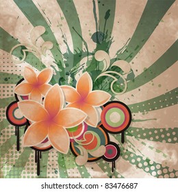 Vintage background with retro style and flowers
