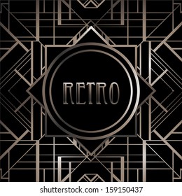 Vintage background. Retro style frame. 1920s 