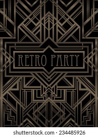 Vintage background. Retro style frame. 1920s    