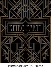 Vintage background. Retro style frame. 1920s    