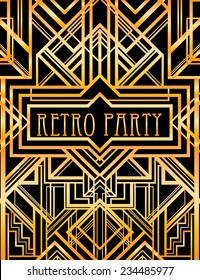 Vintage background. Retro style frame. 1920s 