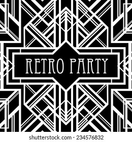 Vintage background. Retro style frame. 1920s   