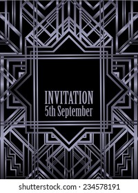 Vintage background. Retro style frame. 1920s. Invitation template.