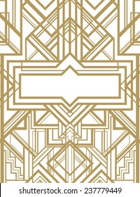 Vintage background. Retro style seamless pattern in gold and white. 1920s 