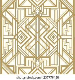 Vintage background. Retro style seamless pattern in gold and white. 1920s 