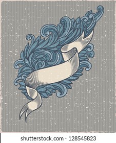vintage background with ribbon