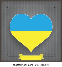 Vintage Background Ribbon Ukraine Heart