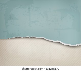 Vintage background with ripped old paper. Vector illustration.