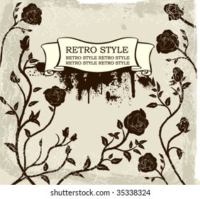 Vintage background with the roses