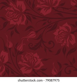 Vintage background with roses silhouette