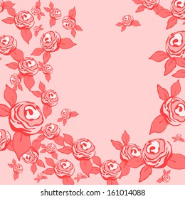 Vintage background with roses. Vector illustration.