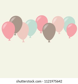 vintage background with a row of balloons