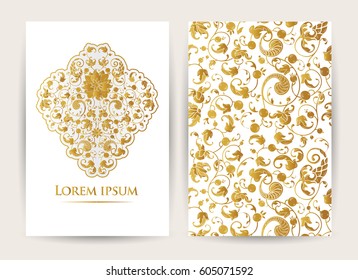 Vintage background, royal greeting with lace and floral ornament, beautiful, luxury light postcard, ornate page cover, ornamental template, elegant layout for design