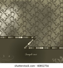 Vintage background with seamless floral. Vector illustration.