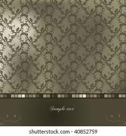 Vintage background with seamless floral. Vector illustration.