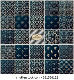 Vintage background set. Seamless pattern ornament and decoration design