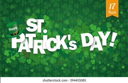 Vintage background with shamrocks for St Patricks Day. Eps 10 vector file.