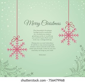 Vintage Background with snoflakes and place for your own text