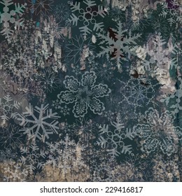 Vintage background with snowflakes. Vector 